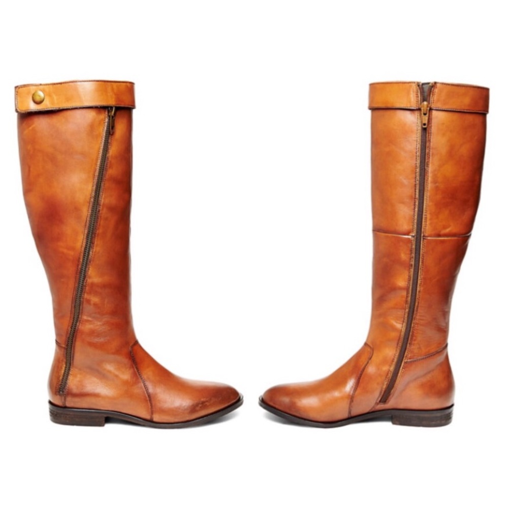 Steve Madden Leather Riding Boots in Cognac, size 6.5
